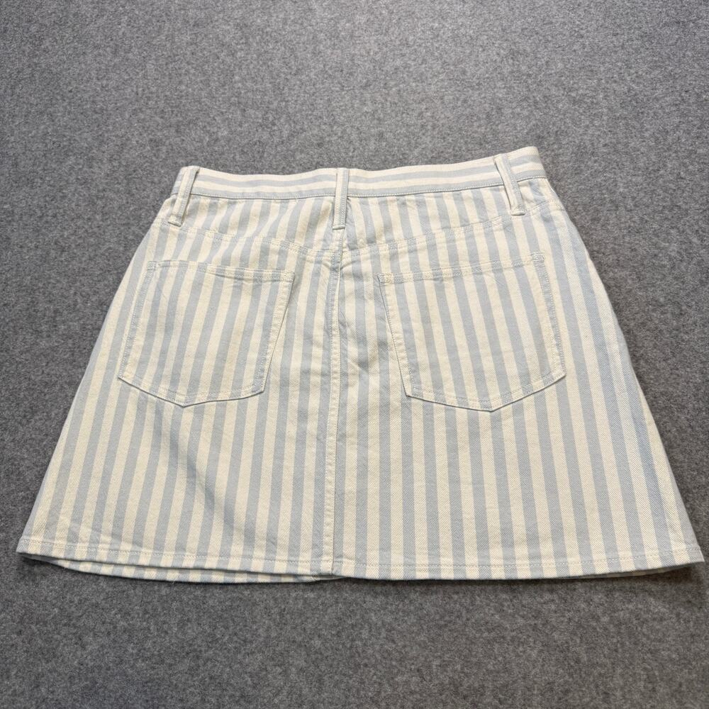 Women's Madewell Pale Blue and White Stripped Denim Mini Skirt Size 29 - Picture 6 of 6